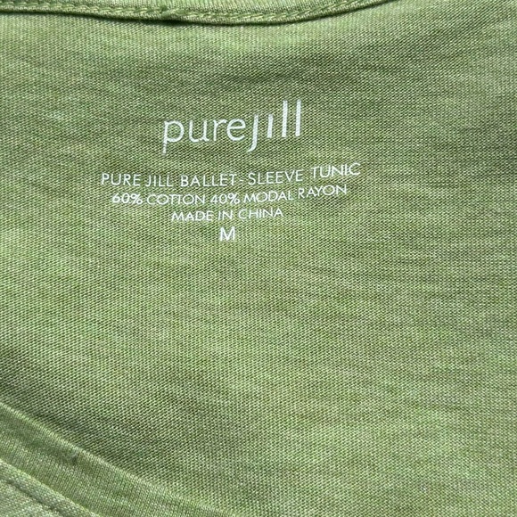 J. Jill Pure Jill Cotton‎ Modal Blend Ballet Sleeve Long Tunic Shirt Size Medium - Picture 5 of 5